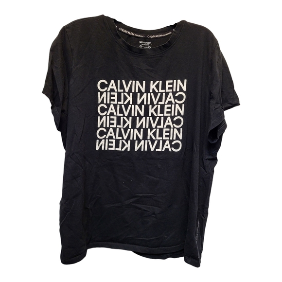 Calvin Klein Black Graphic Stretch Short Sleeve Tee - Size 2X - Picture 1 of 3
